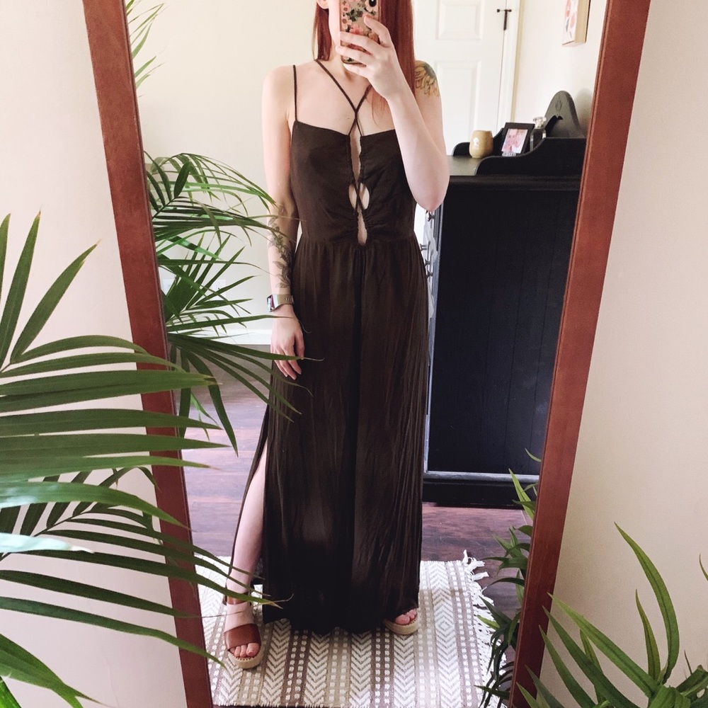 Strappy Dark Olive Jumpsuit